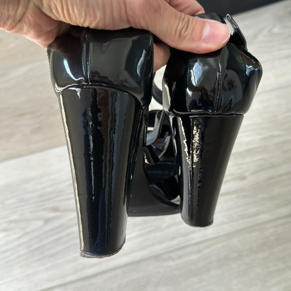 Prada black patent leather heeled sandals 39 - Picture 5 of 8